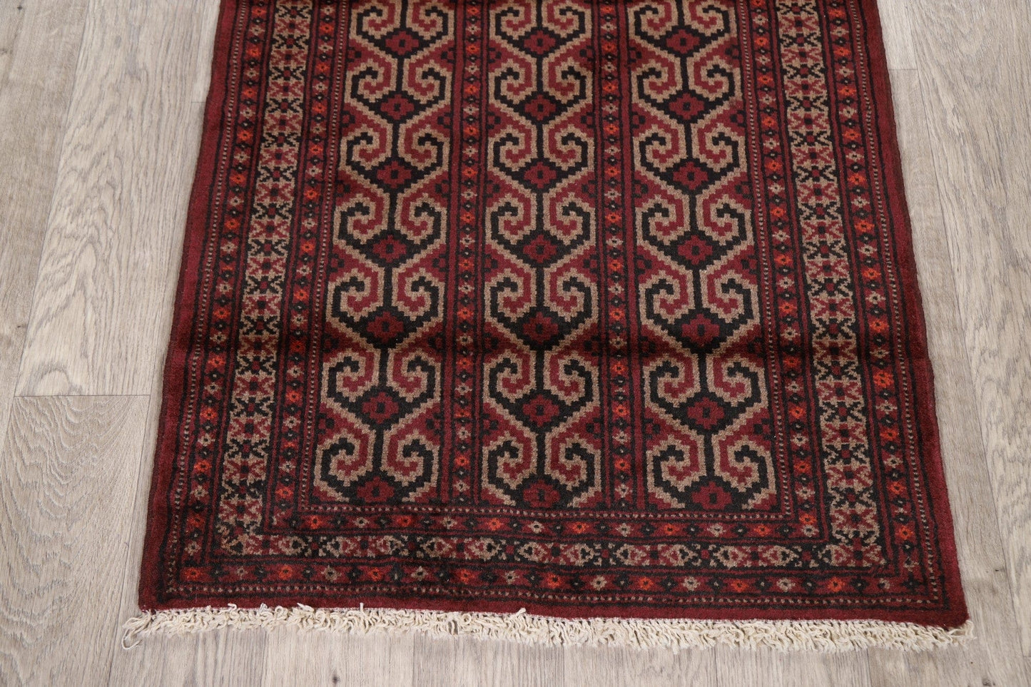 All-Over Geometric Balouch Afghan Area Rug 3x4