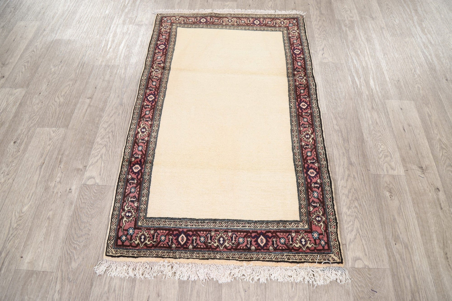 Bordered Solid Bidjar Persian Area Rug 3x5