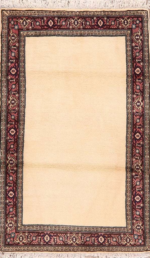 Bordered Solid Bidjar Persian Area Rug 3x5