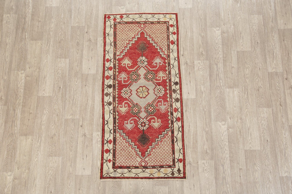 Geometric Anatolian Oriental Runner Rug 3x6