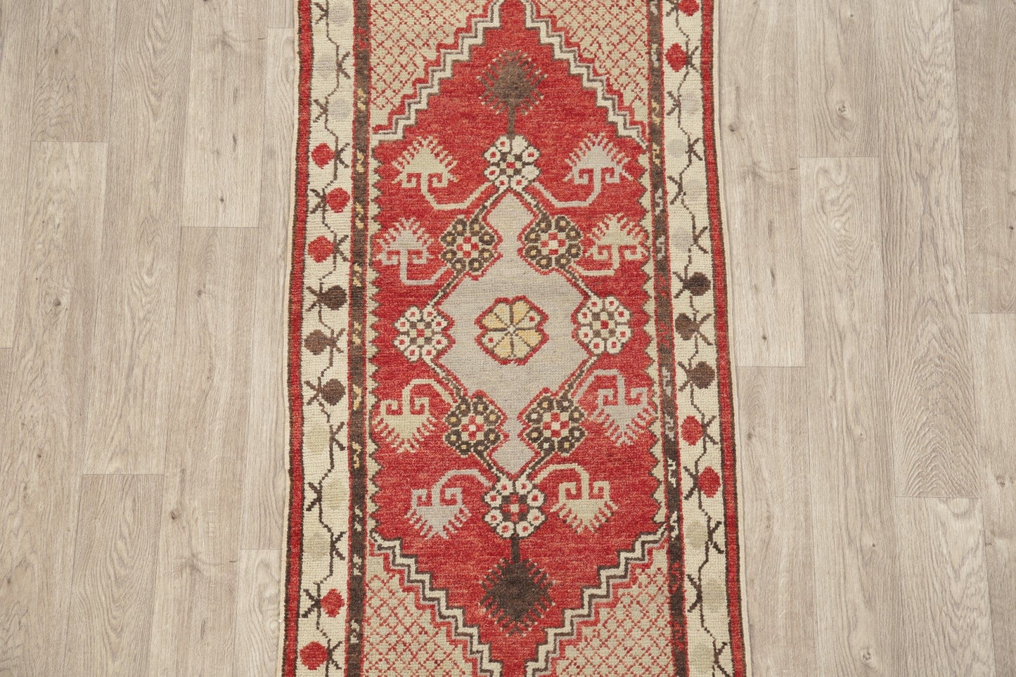 Geometric Anatolian Oriental Runner Rug 3x6