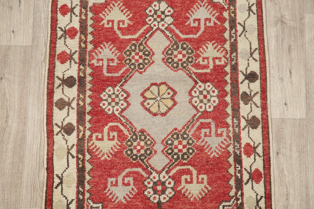 Geometric Anatolian Oriental Runner Rug 3x6