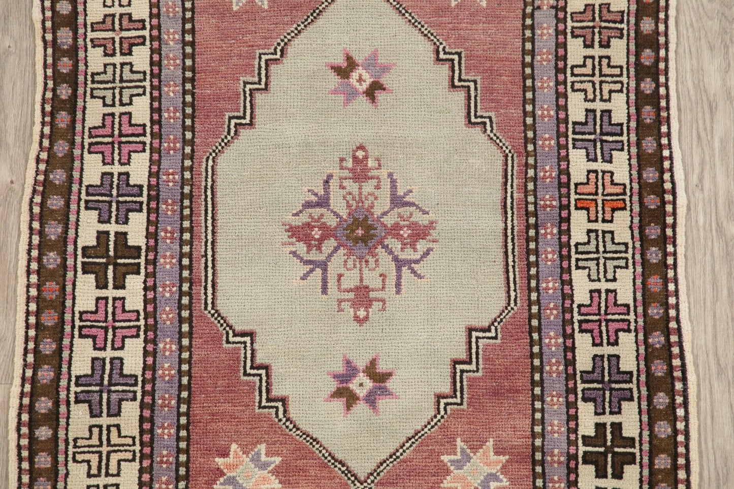 Green Geometric Anatolian Turkish Area Rug 3x4