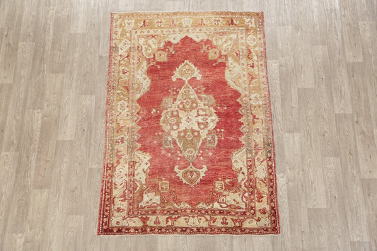 Muted Antique Look Oushak Turkish Area Rug 5x6