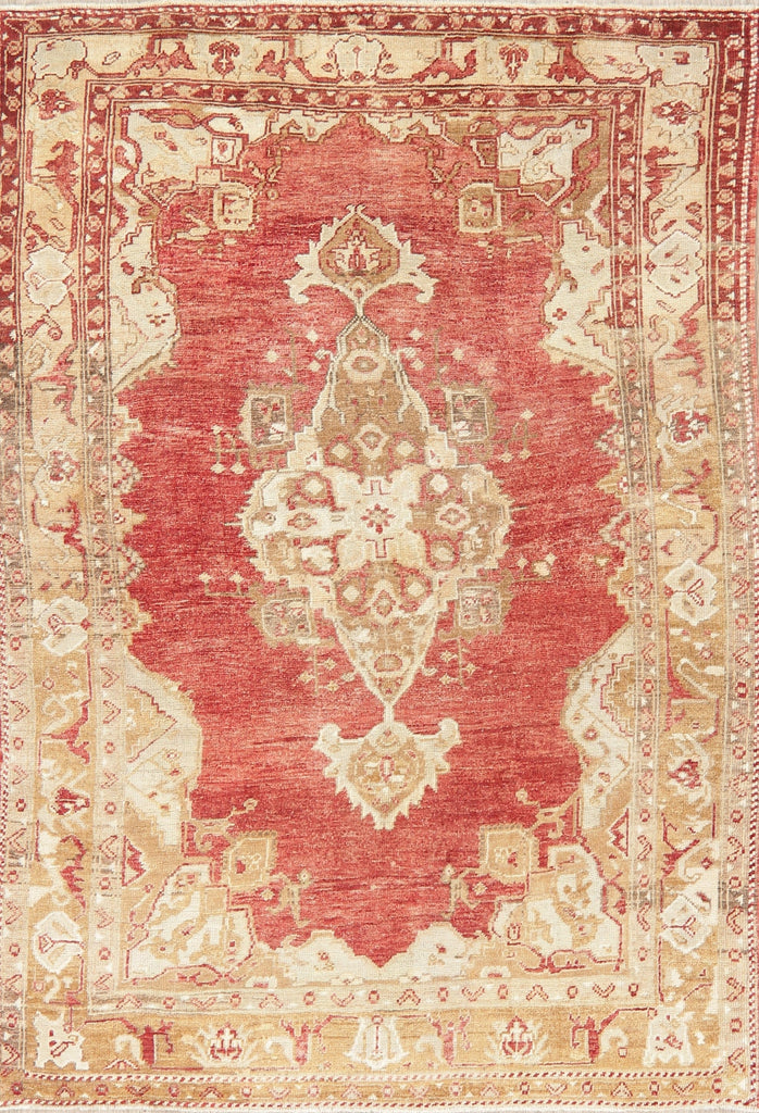 Muted Antique Look Oushak Turkish Area Rug 5x6