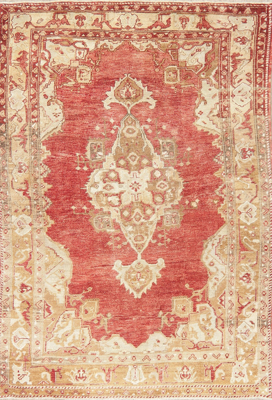Muted Antique Look Oushak Turkish Area Rug 5x6