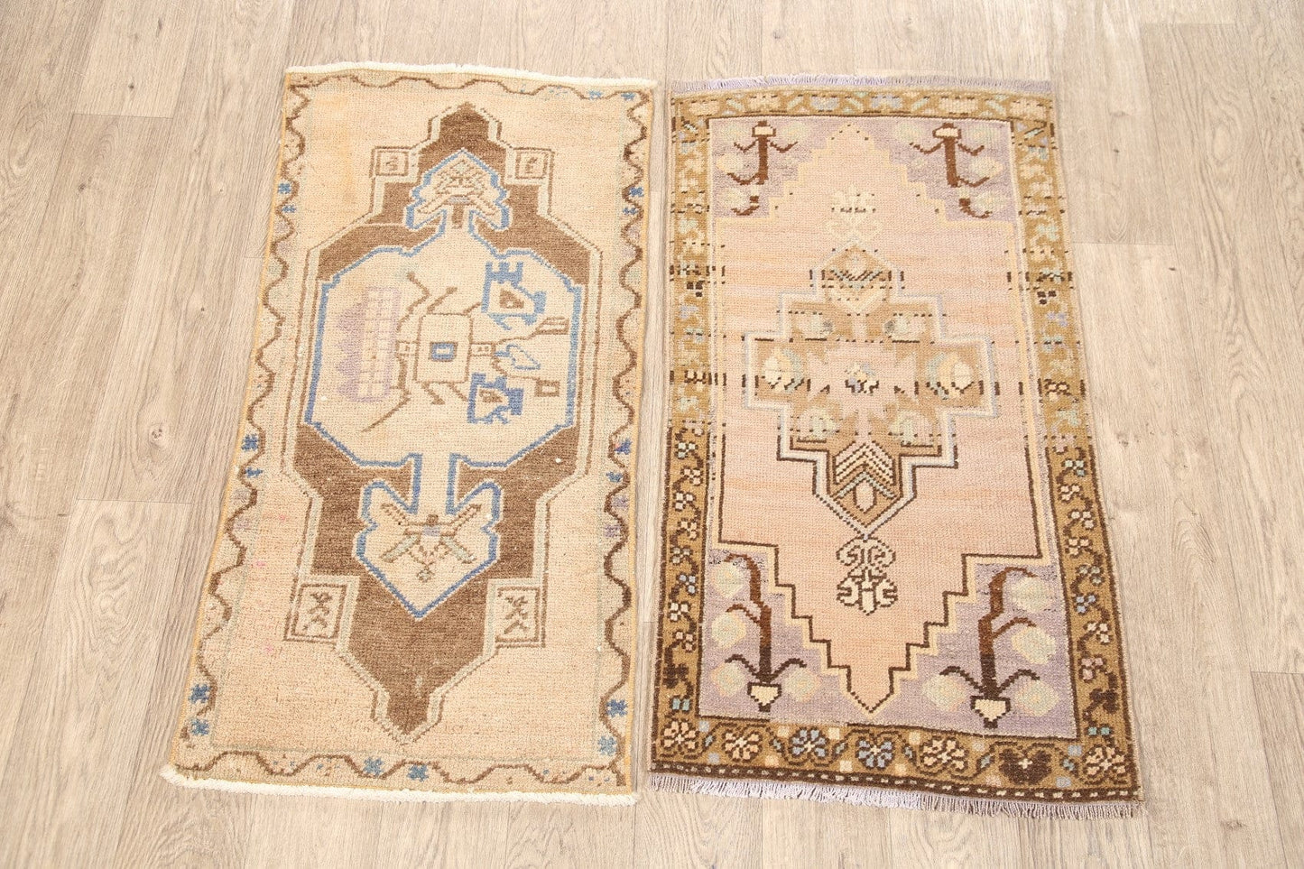 Set of 2 Geometric Anatolian Turkish Area Rugs 2x3