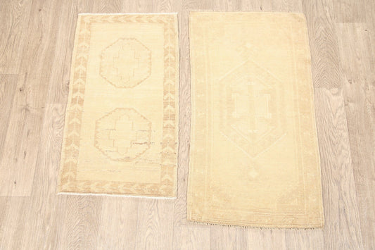 Set of 2 Geometric Oushak Turkish Area Rugs 2x3