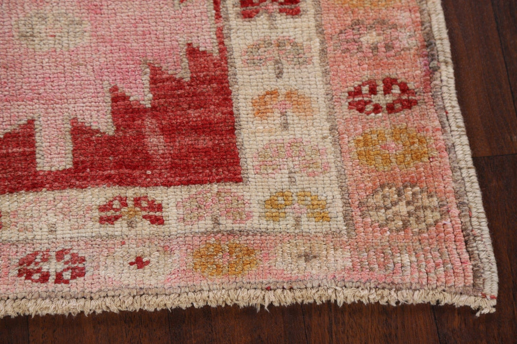 Geometric Red Anatolian Turkish Runner Rug 3x13