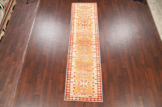 Geometric Anatolian Oriental Runner Rug 3x10