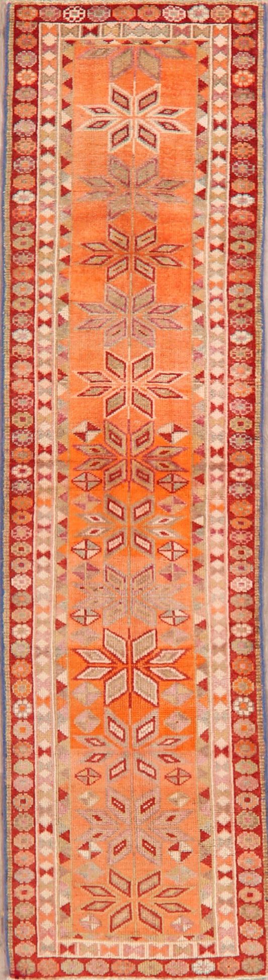 Geometric Anatolian Oriental Runner Rug 3x10