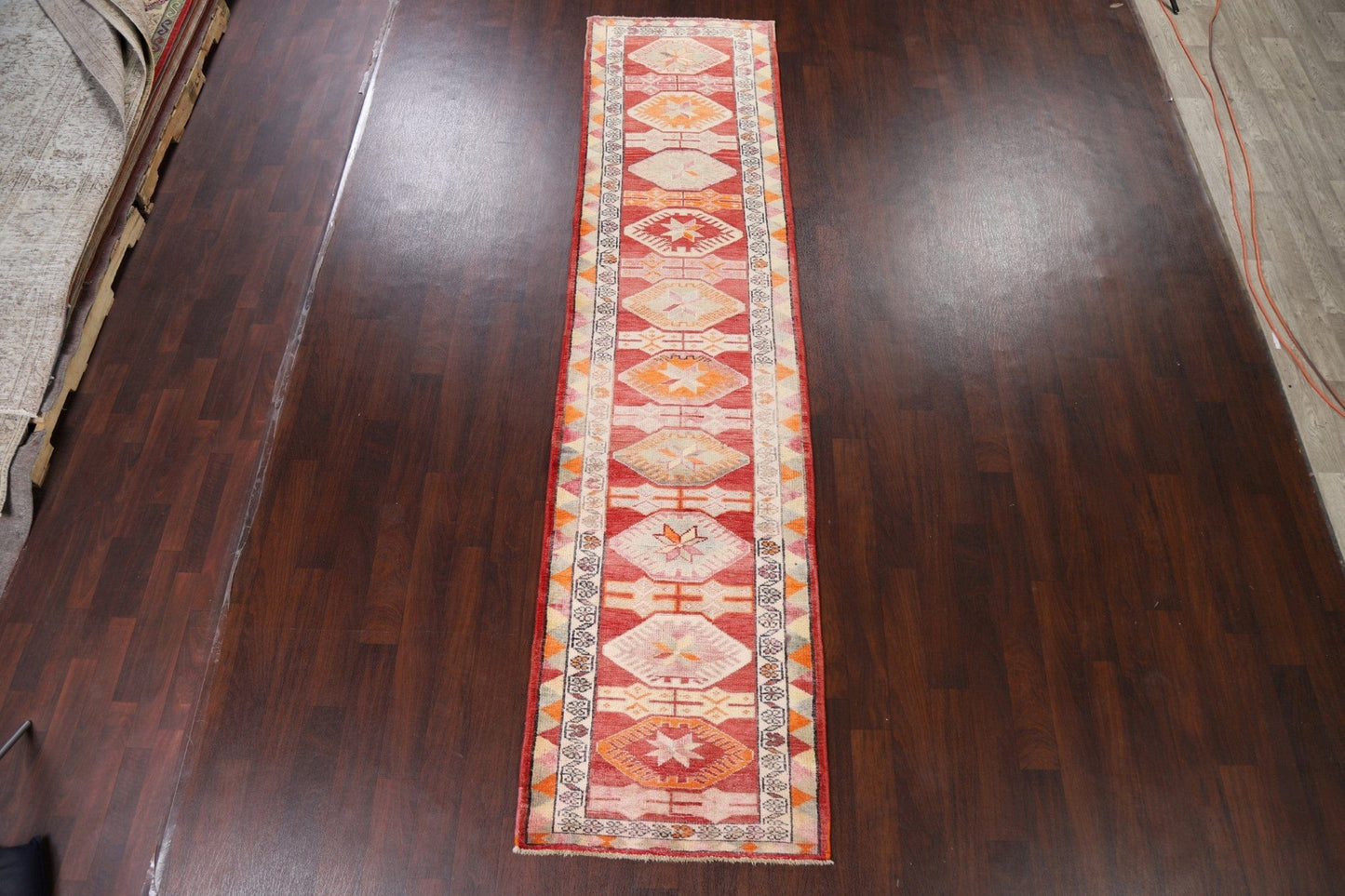 Geometric Anatolian Oriental Runner Rug 3x12