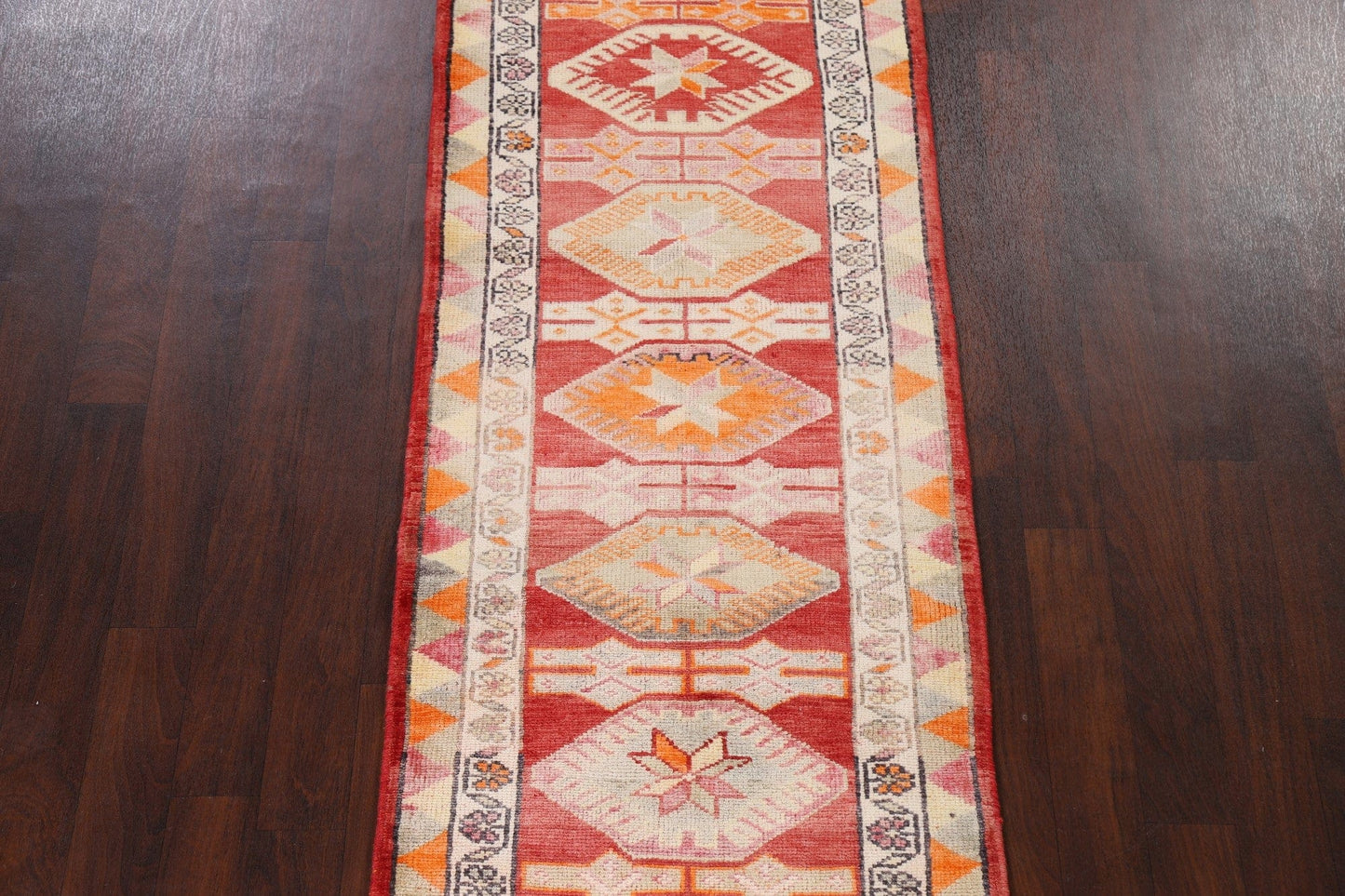 Geometric Anatolian Oriental Runner Rug 3x12