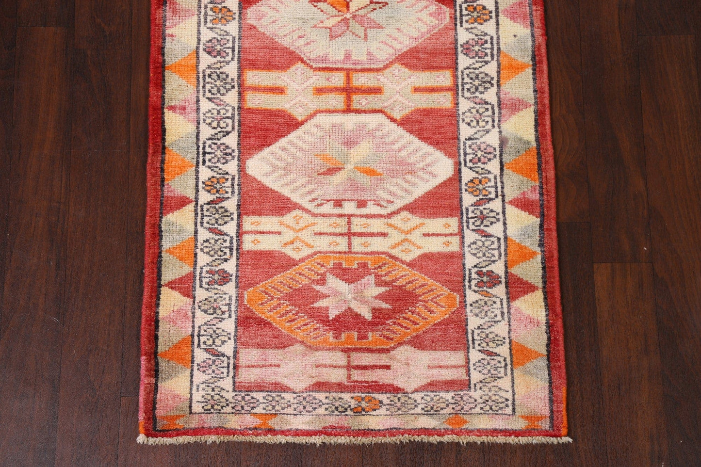 Geometric Anatolian Oriental Runner Rug 3x12