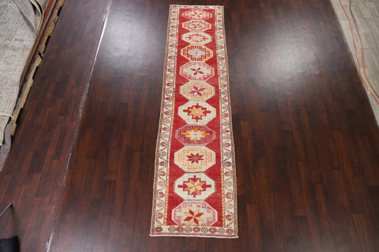 Geometric Anatolian Oriental Runner Rug 3x11