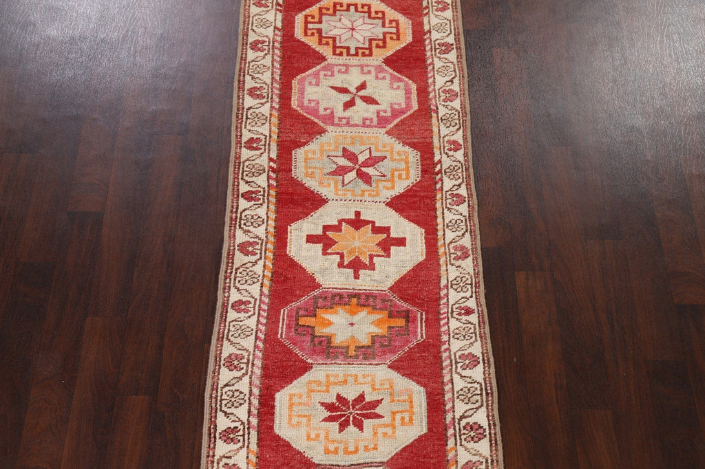 Geometric Anatolian Oriental Runner Rug 3x11