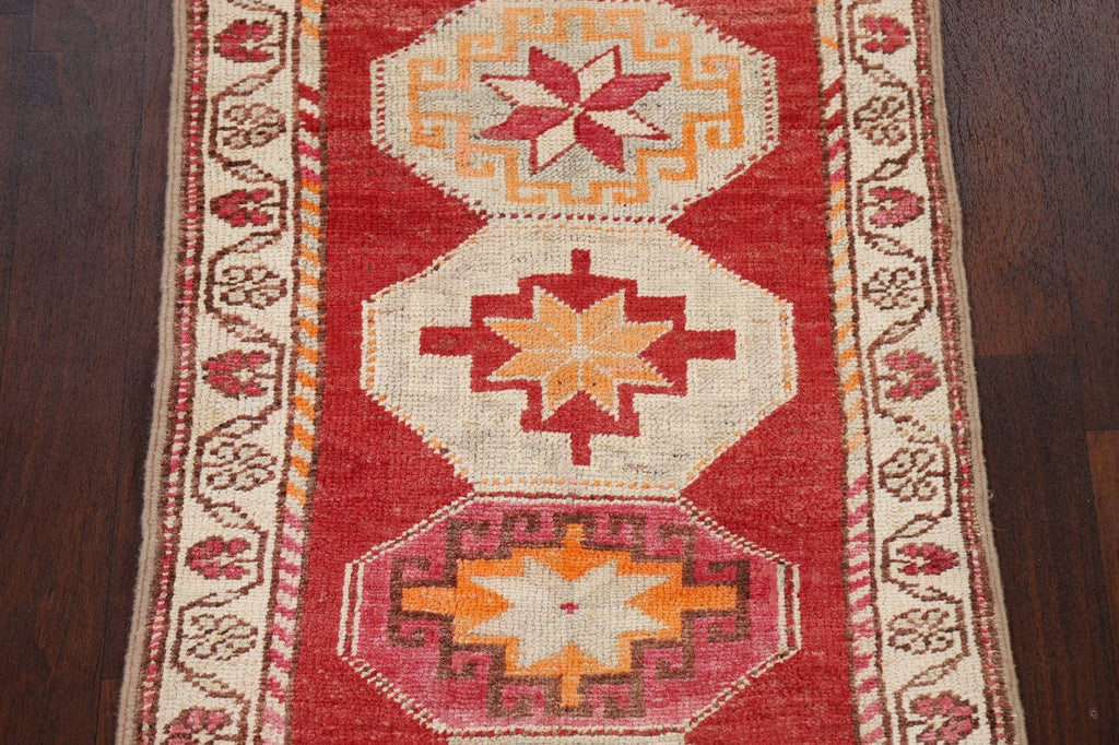 Geometric Anatolian Oriental Runner Rug 3x11