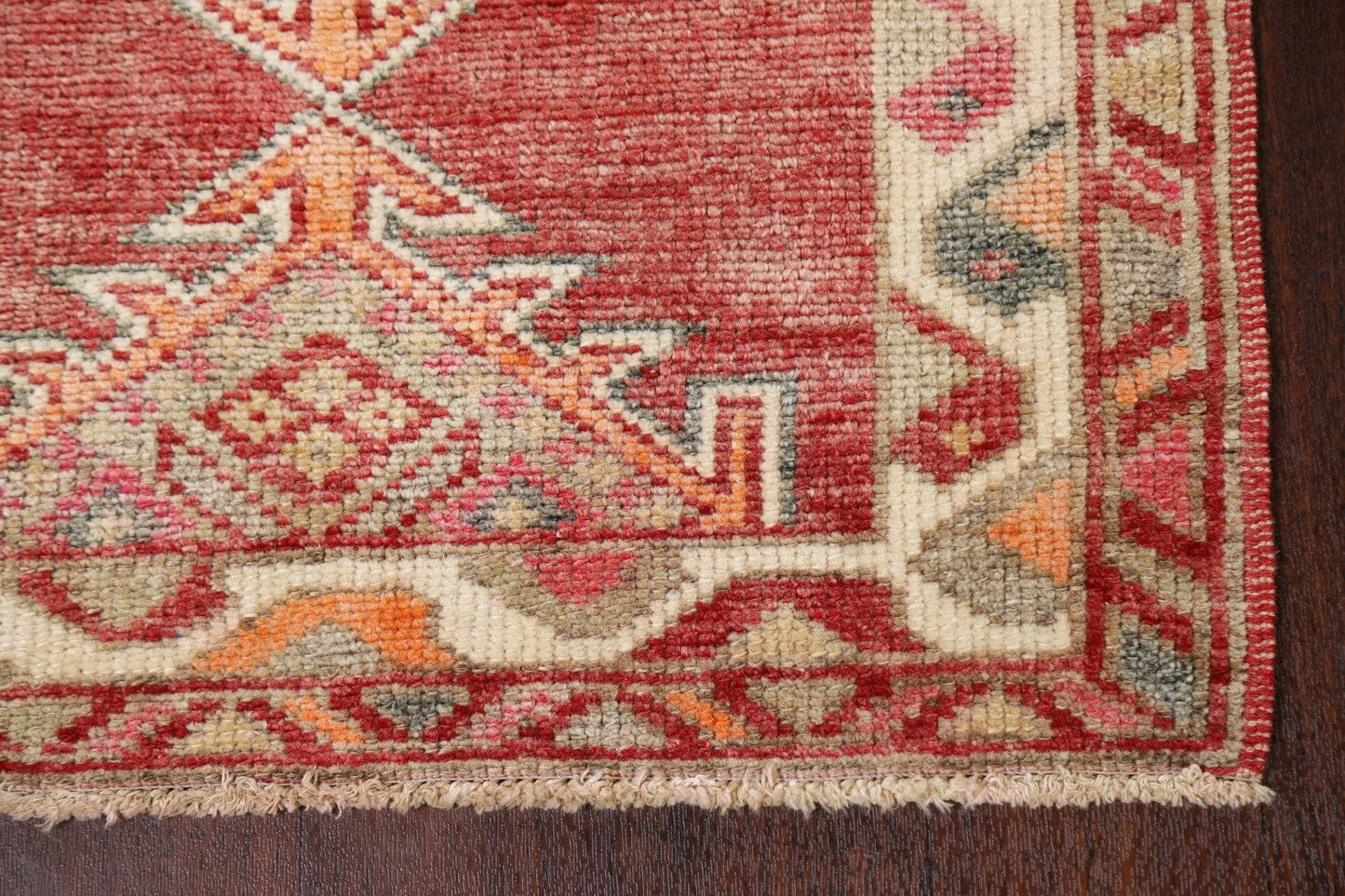 Distressed Geometric Anatolian Oriental Runner Rug 3x12