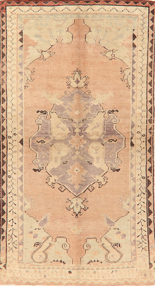 Geometric Anatolian Turkish Area Rug 4x7