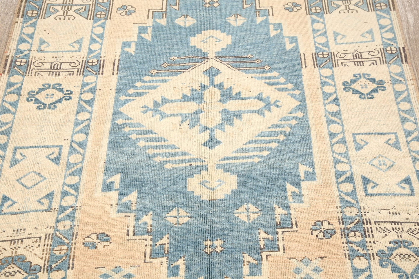 Distressed Geometric Anatolian Turkish Area Rug 5x7