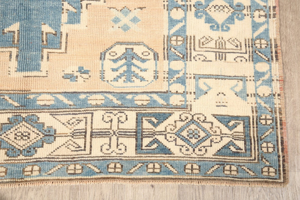 Distressed Geometric Anatolian Turkish Area Rug 5x7