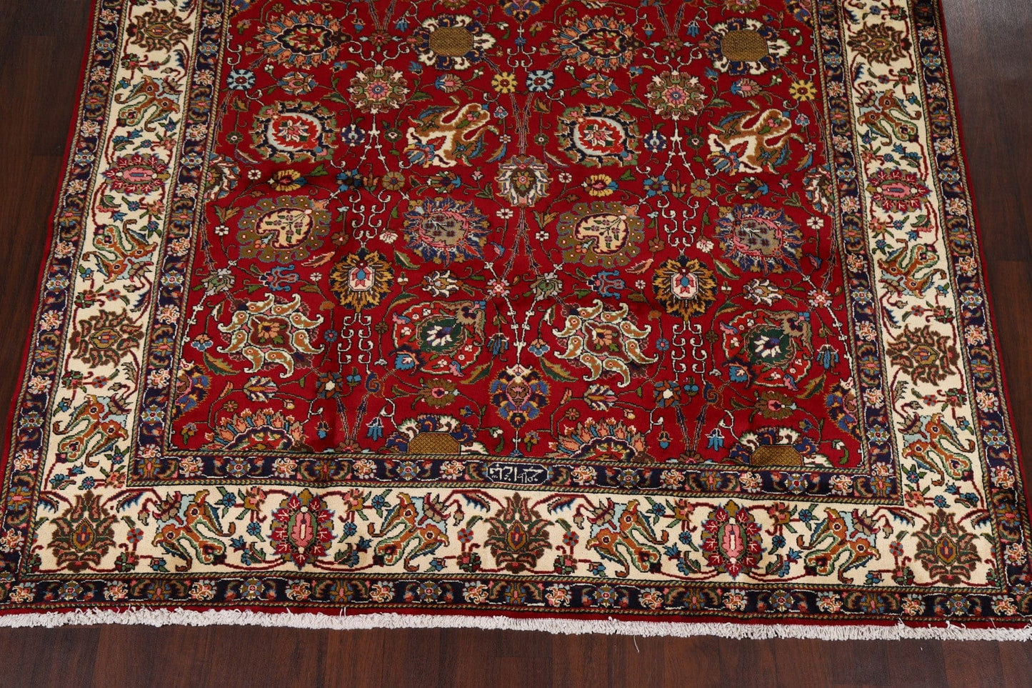 All-Over Floral Red Tabriz Persian Area Rug 8x11