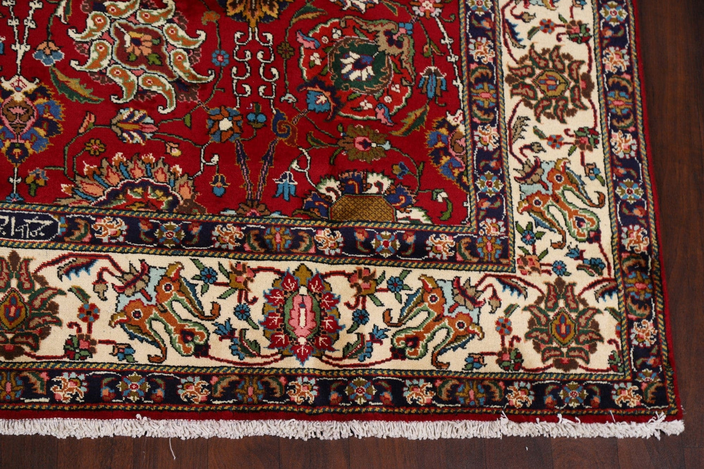 All-Over Floral Red Tabriz Persian Area Rug 8x11