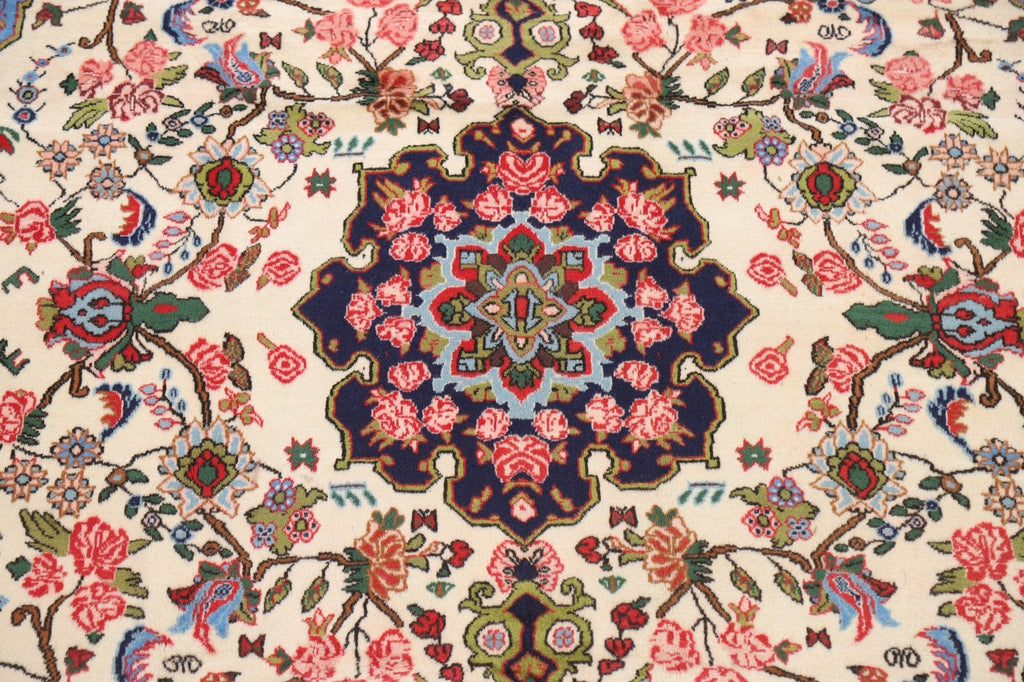 Floral Ivory Bidjar Persian Area Rug 7x9