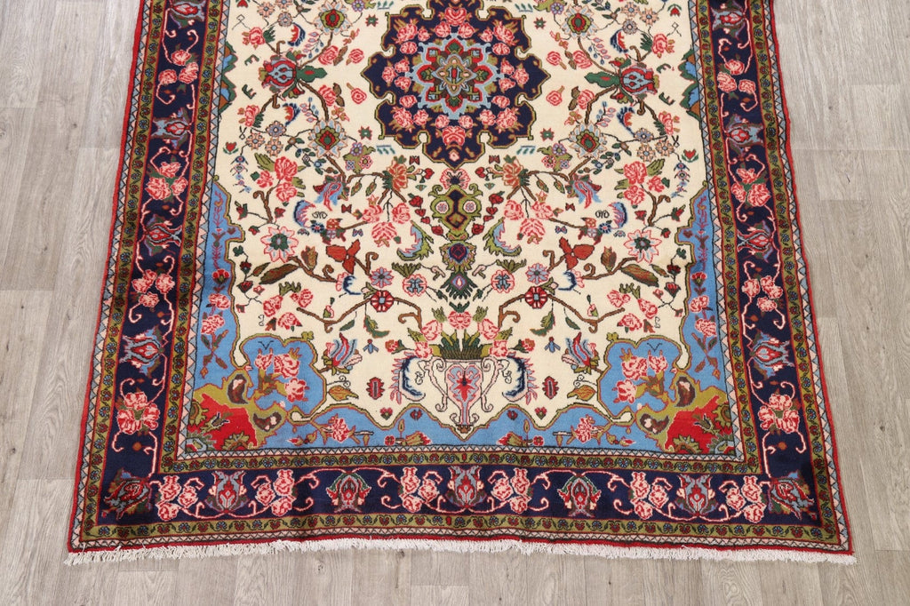 Floral Ivory Bidjar Persian Area Rug 7x9