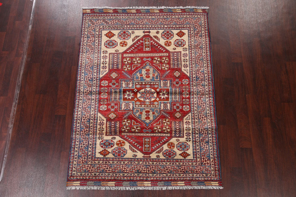 Vegetable Dye Super Kazak Oriental Area Rug 5x7