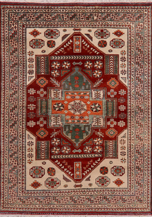 Vegetable Dye Super Kazak Oriental Area Rug 5x6