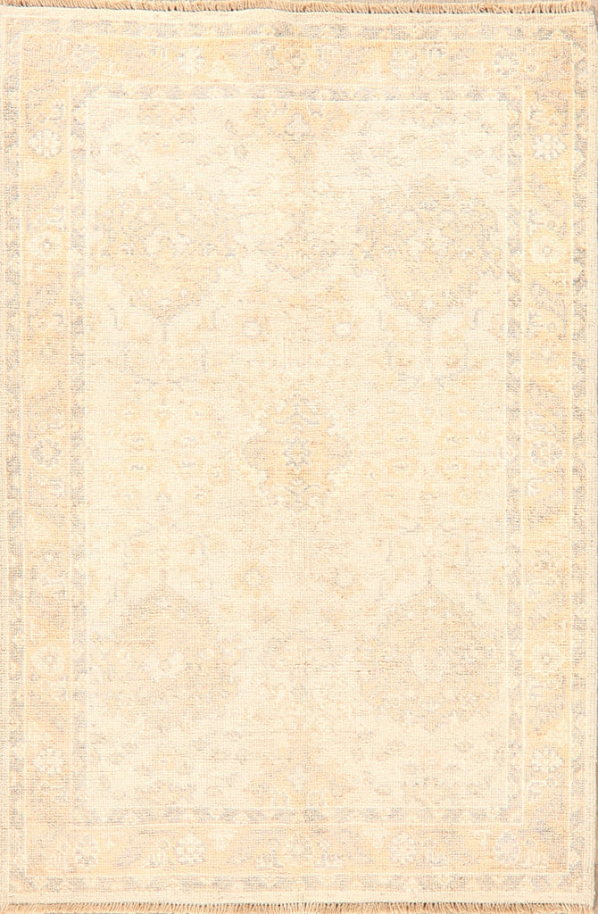 Vegetable Dye Muted Oushak Turkish Area Rug 4x6