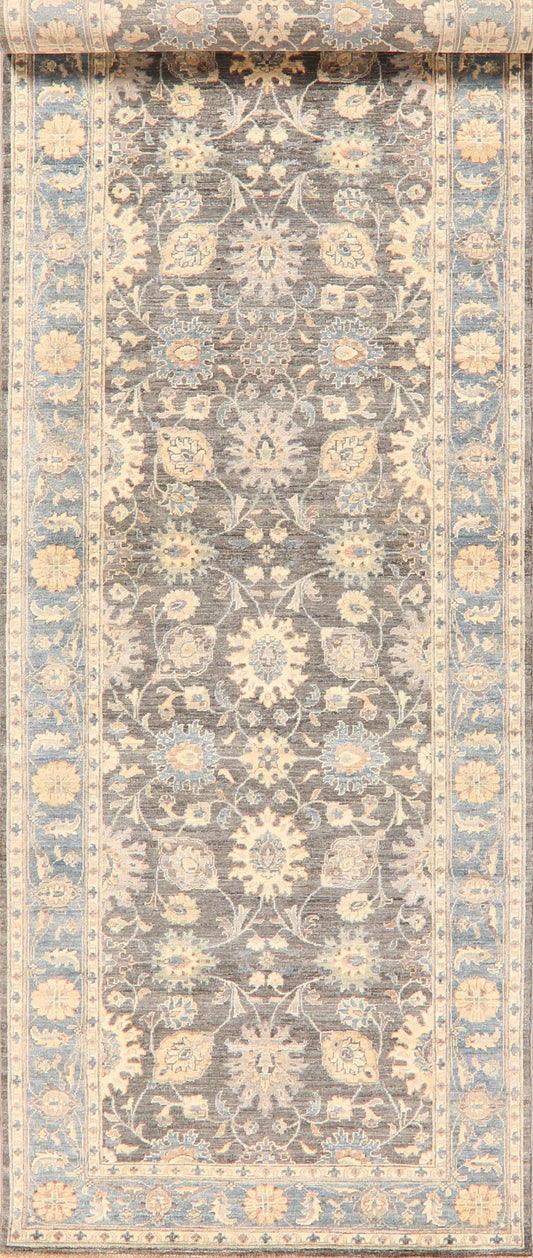 Vegetable Dye Floral Sultanabad Ziegler Oriental Runner Rug 4x14