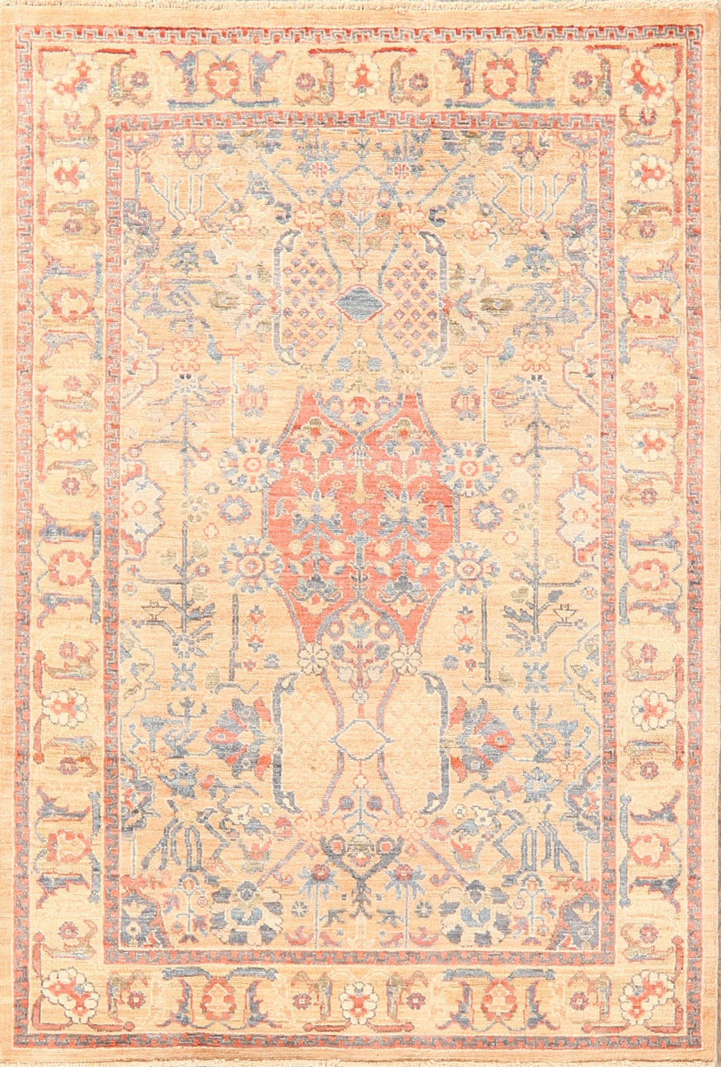 Vegetable Dye Sultanabad Ziegler Oriental Area Rug 4x6