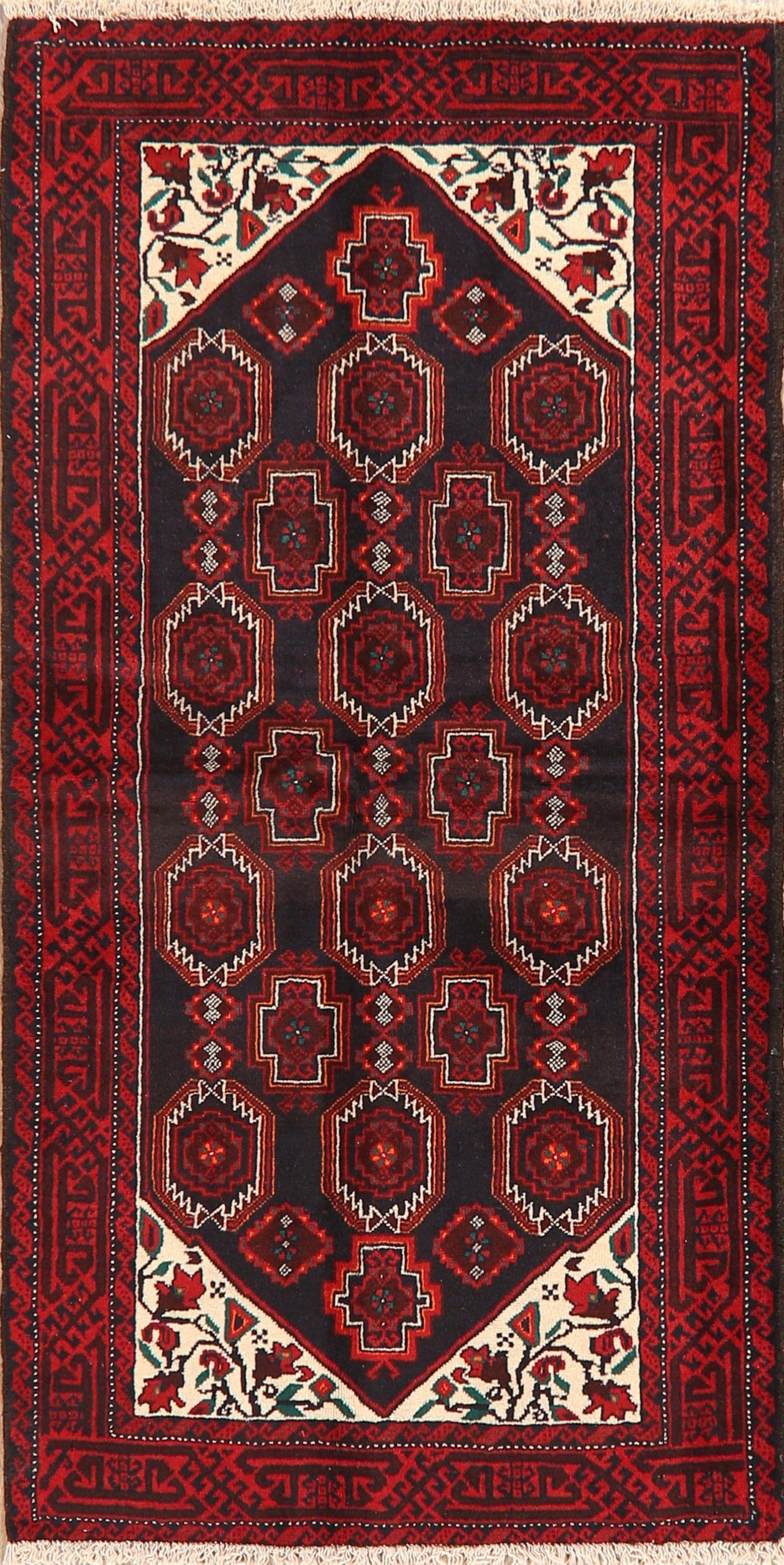 Tribal Geometric Balouch Oriental Area Rug 3x6