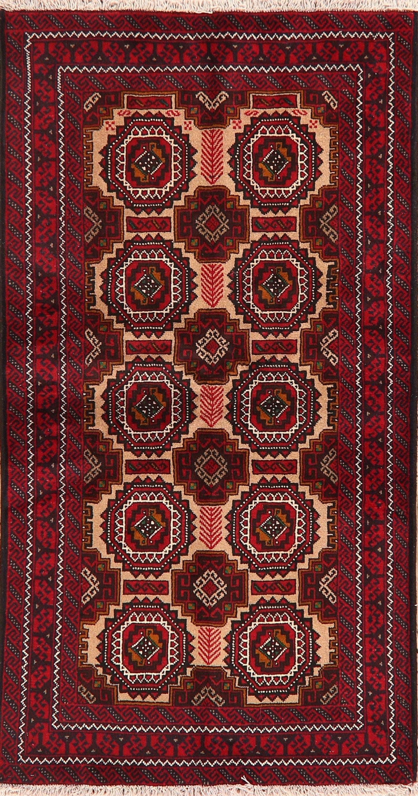 Tribal Geometric Balouch Oriental Area Rug 3x6