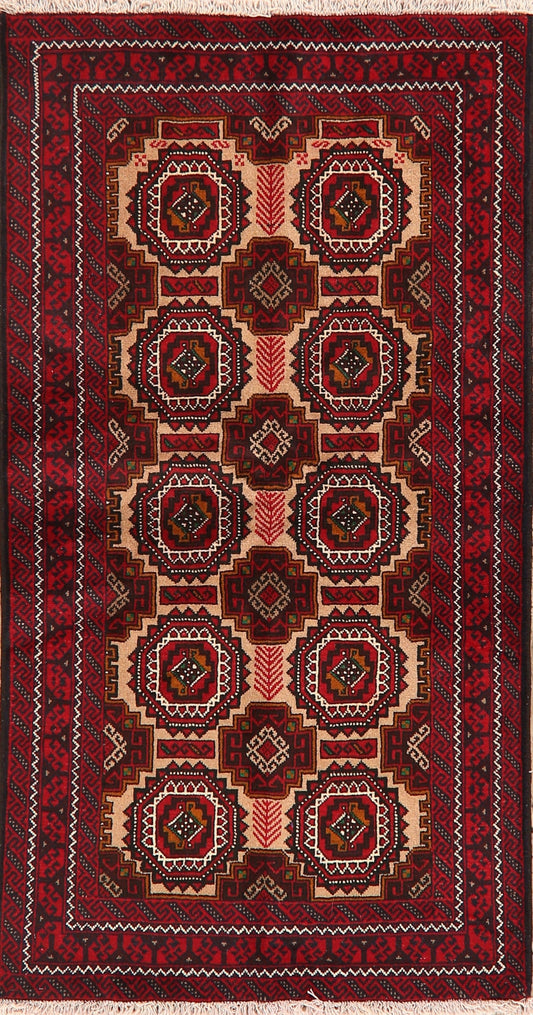 Tribal Geometric Balouch Oriental Area Rug 3x6