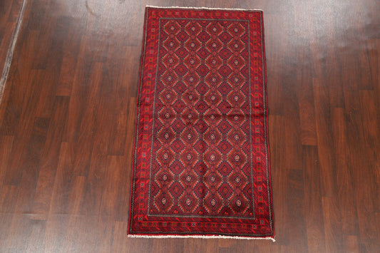 Geometric Red Balouch Oriental Area Rug 4x7