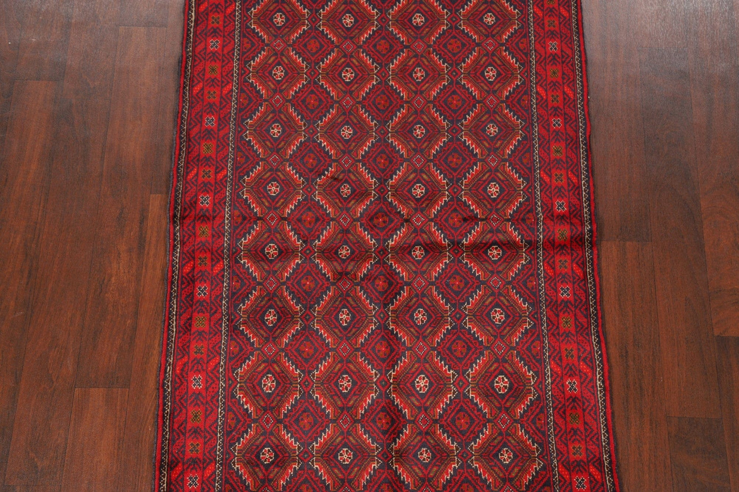 Geometric Red Balouch Oriental Area Rug 4x7