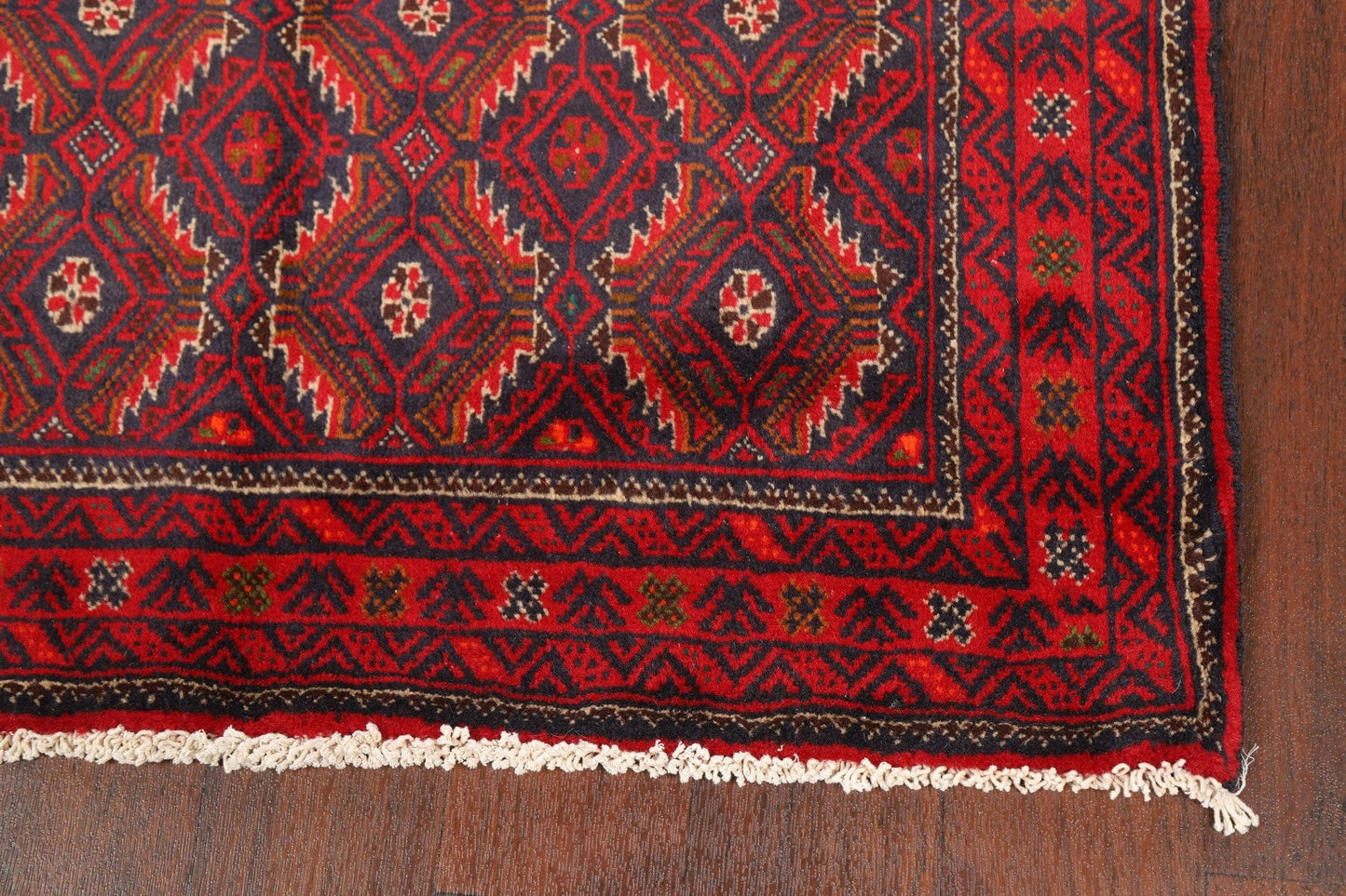 Geometric Red Balouch Oriental Area Rug 4x7