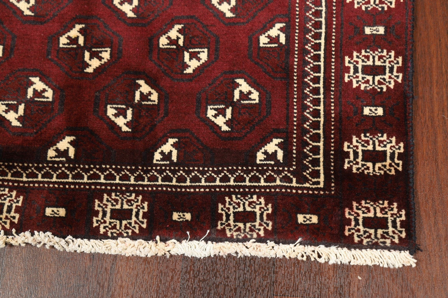 Geometric Red Balouch Persian Runner Rug 3x7