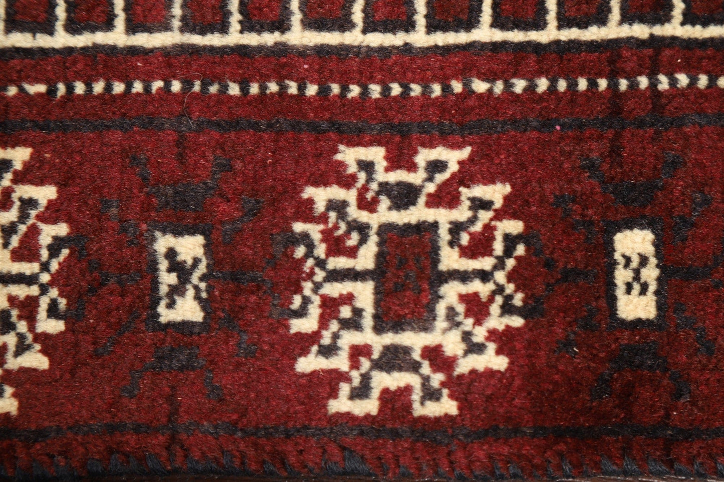 Geometric Red Balouch Persian Runner Rug 3x7