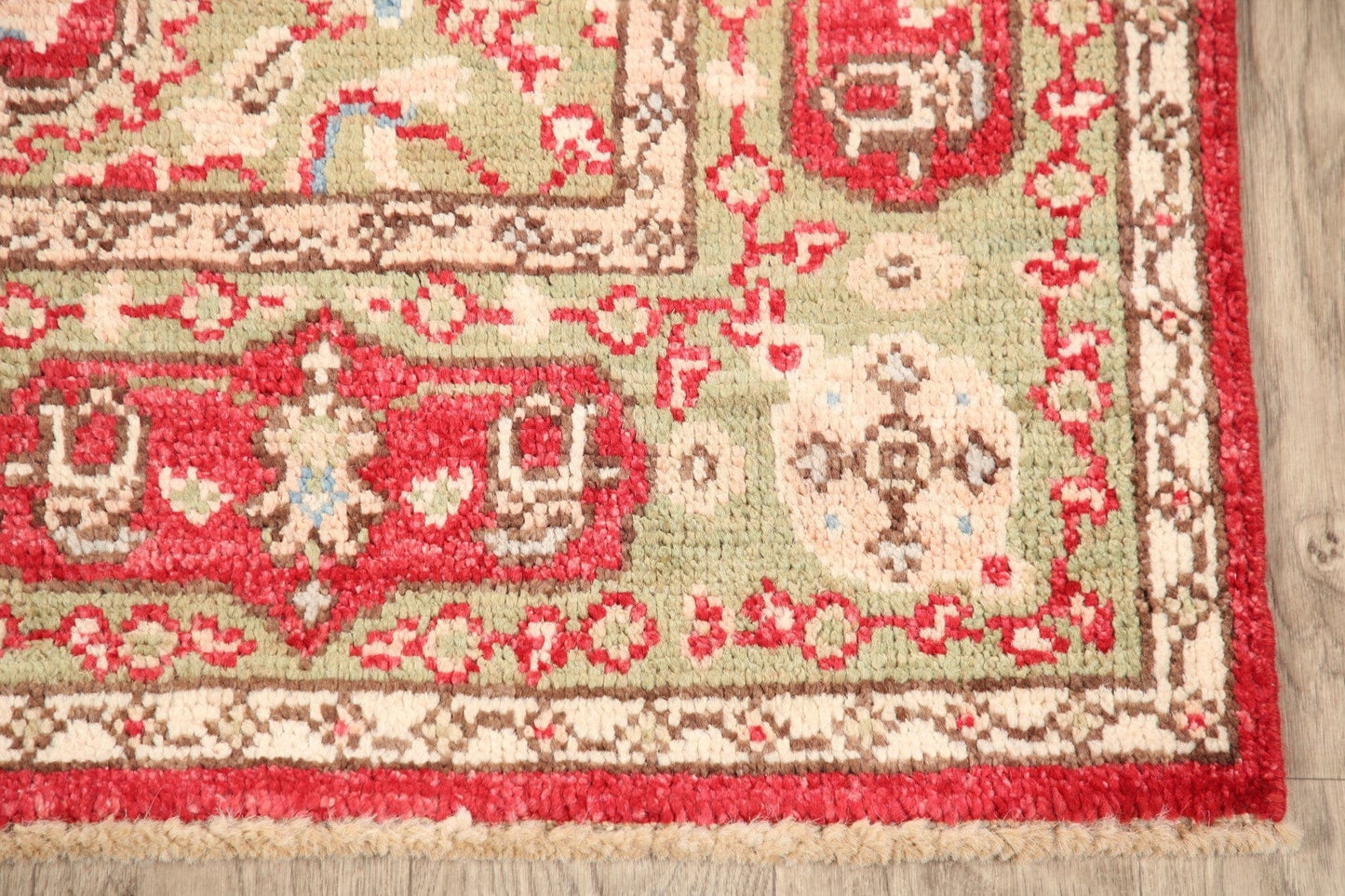 Vegetable Dye Geometric Oushak Turkish Area Rug 4x6