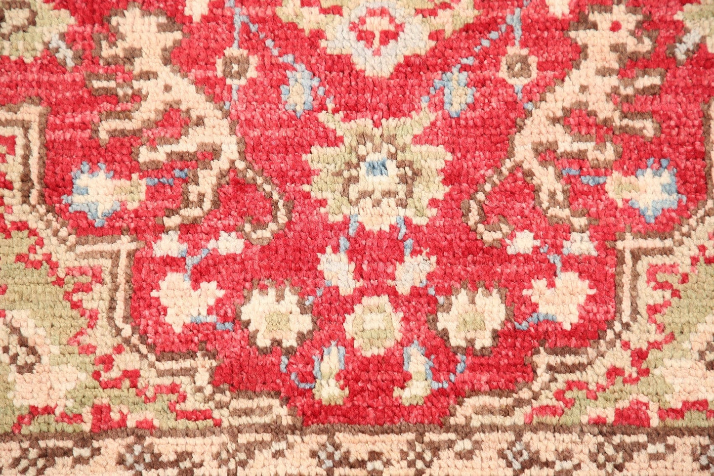 Vegetable Dye Geometric Oushak Turkish Area Rug 4x6