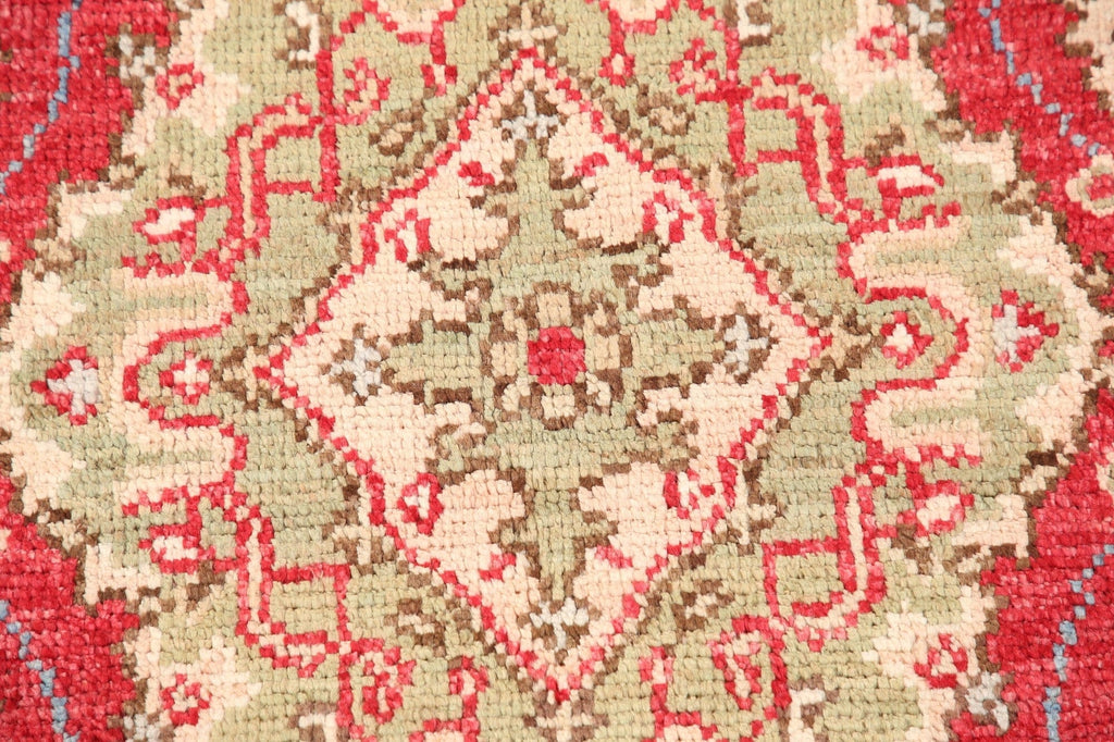 Vegetable Dye Geometric Oushak Turkish Area Rug 4x6