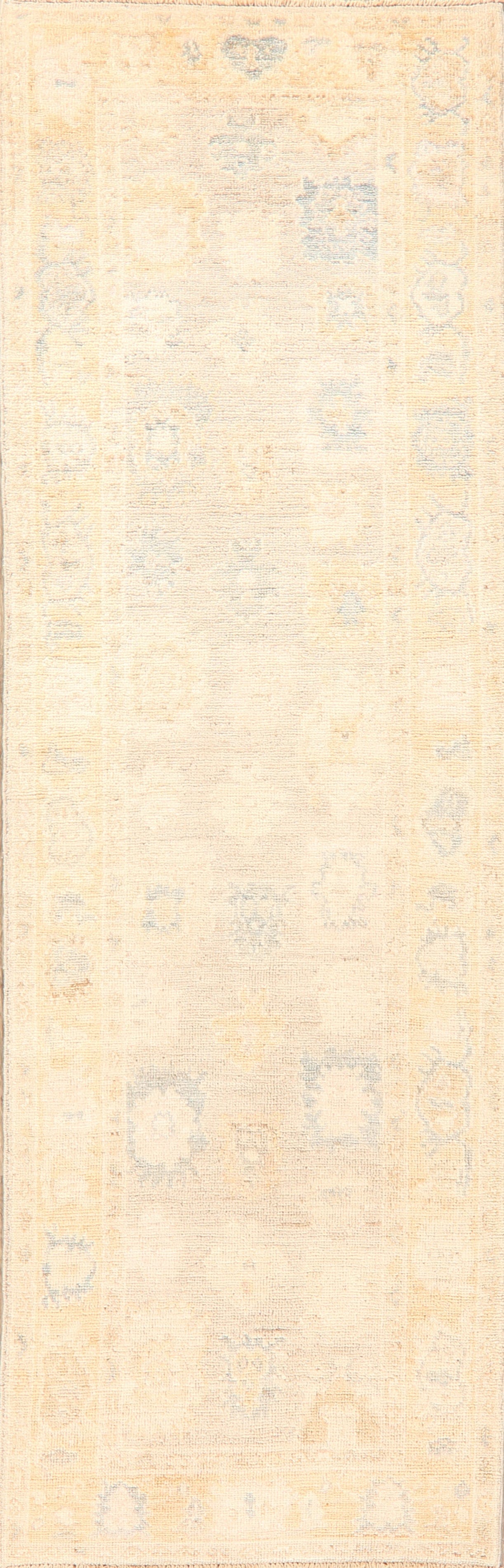 Vegetable Dye Antique Look Oushak Turkish Runner Rug 3x10