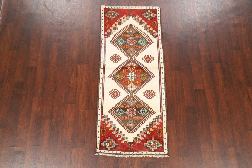 Geometric Ivory Shiraz Persian Area Rug 3x6