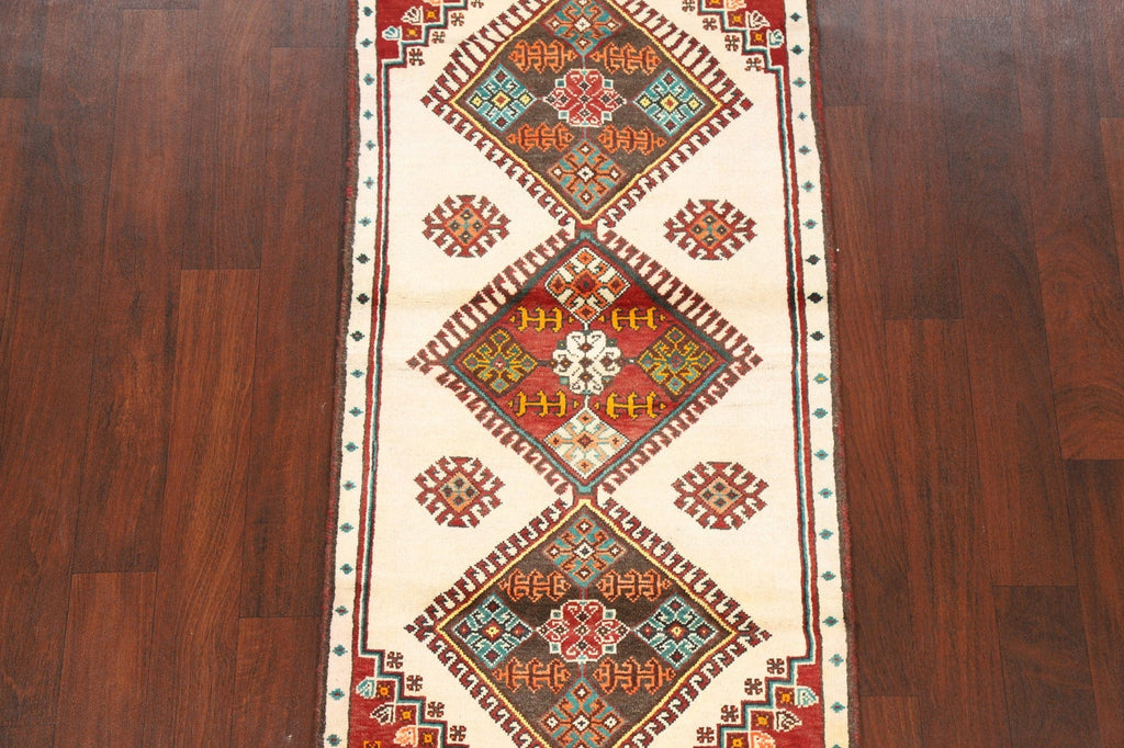 Geometric Ivory Shiraz Persian Area Rug 3x6