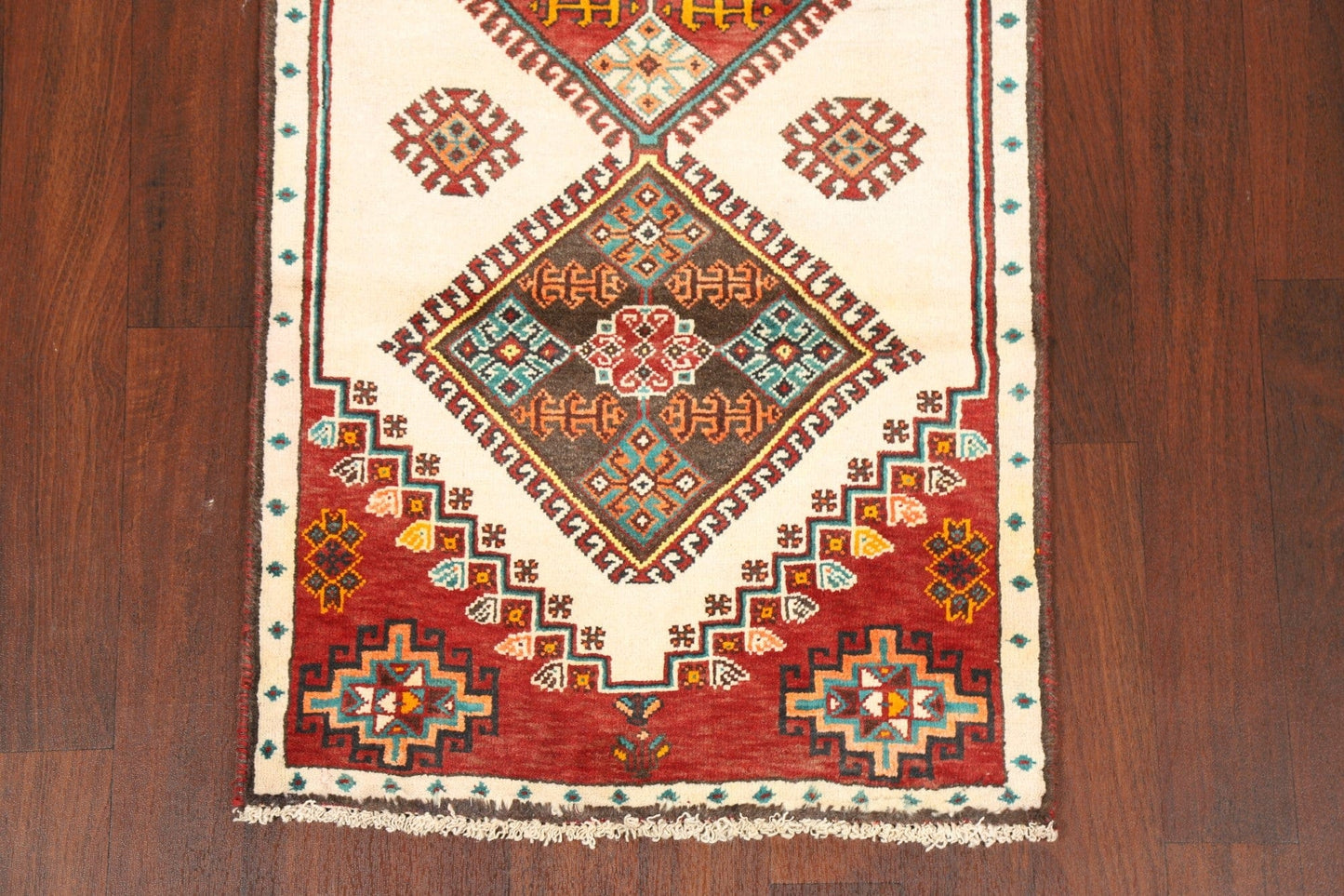 Geometric Ivory Shiraz Persian Area Rug 3x6