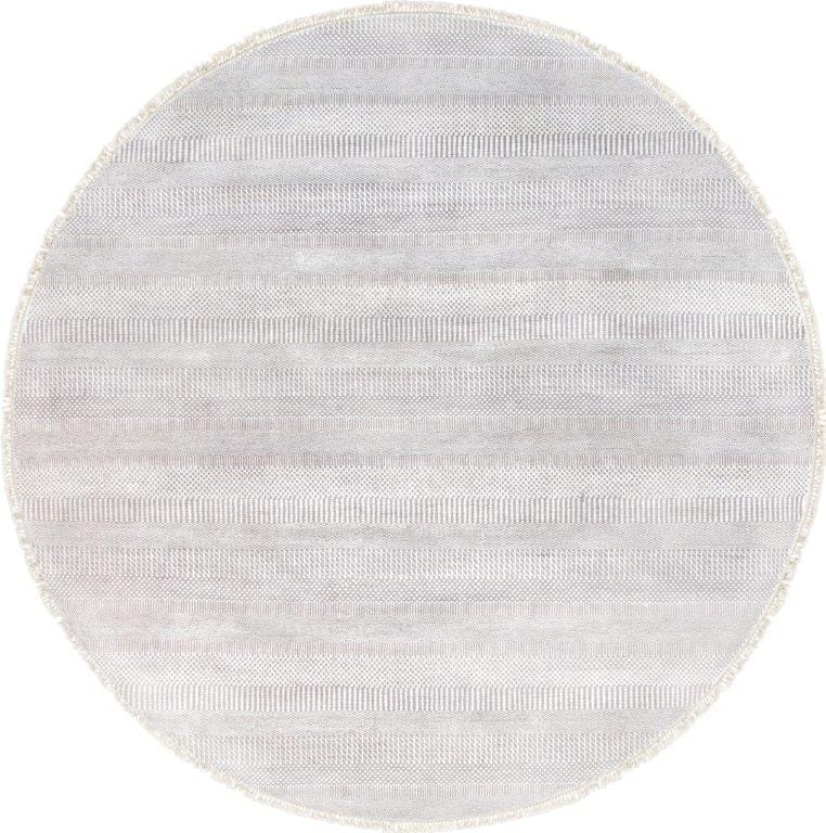 Transitiona Collection Hand-Knotted Lamb's Wool Beige Area Rug- 7'11" X 7'11"